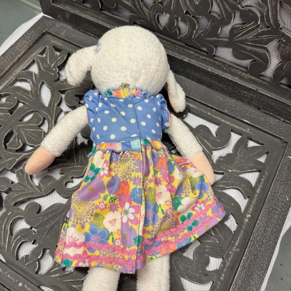 Matilda Jane Lamb Plush Stuffed Animal Doll with Dress Outfit and Yellow Glasses - Picture 3 of 13